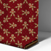 Gingerbread Man Polka Dot on Red Christmas Stoff