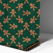 Gingerbread Man Polka Dot über grüne Weihnachten Stoff