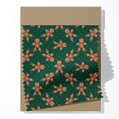 Gingerbread Man Polka Dot über grüne Weihnachten Stoff