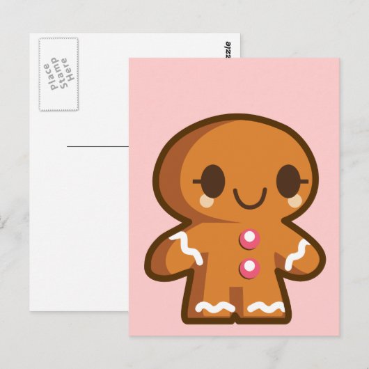 Gingerbread Man Postkarte (Vorne/Hinten)