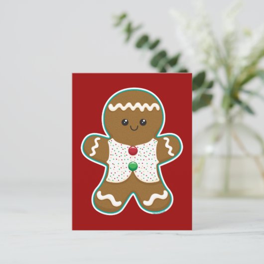 Gingerbread Man Postkarte (Stehend Vorderseite)