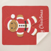Gingerbread Man Red Cookies Weihnachten Sherpadecke (Vorderseite (Horizontal))