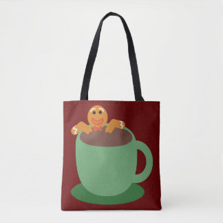 Gingerbread Man Relaxen Kakao Urlaub Spaß Toon La Tasche