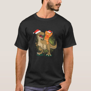 Gingerbread Man Riding Dinosaur Weihnachtsdino T-Shirt