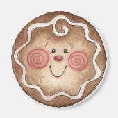 Gingerbread Man Round Magnet (Vorne)