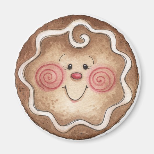 Gingerbread Man Round Magnet (Vorne)