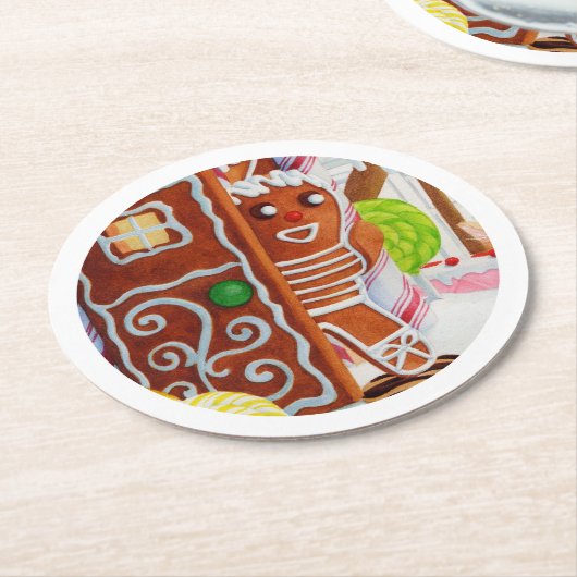 GINGERBREAD MAN Round Paper Untersetzer (Angewinkelt)