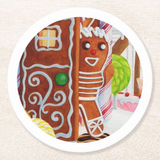 GINGERBREAD MAN Round Paper Untersetzer (Vorderseite)