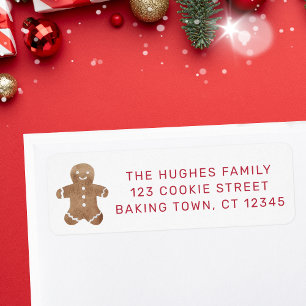 Gingerbread Man Rücksende-Adresse-Etikett