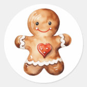 Gingerbread Man Runder Aufkleber (Vorderseite)