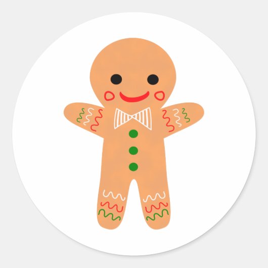 Gingerbread Man Runder Aufkleber (Vorderseite)