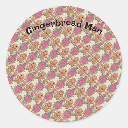 Gingerbread Man Runder Aufkleber (Vorderseite)