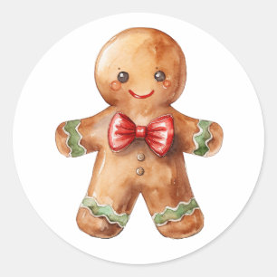 Gingerbread Man Runder Aufkleber