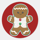 Gingerbread Man Runder Aufkleber (Vorderseite)