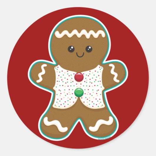 Gingerbread Man Runder Aufkleber (Vorderseite)