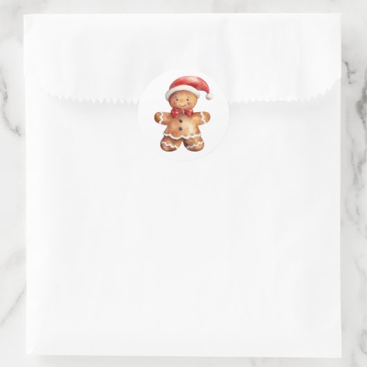 Gingerbread Man Runder Aufkleber (Tasche)
