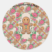 Gingerbread Man Runder Aufkleber (Vorderseite)