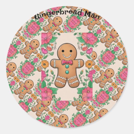 Gingerbread Man Runder Aufkleber (Vorderseite)