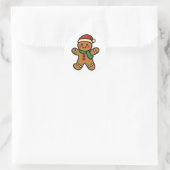 Gingerbread man runder aufkleber (Tasche)