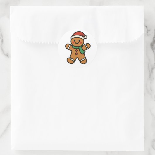Gingerbread man runder aufkleber (Tasche)