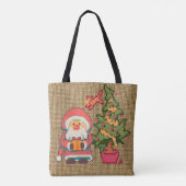 Gingerbread man, Santa, Christmas, Pixel Art Tasche (Rückseite)