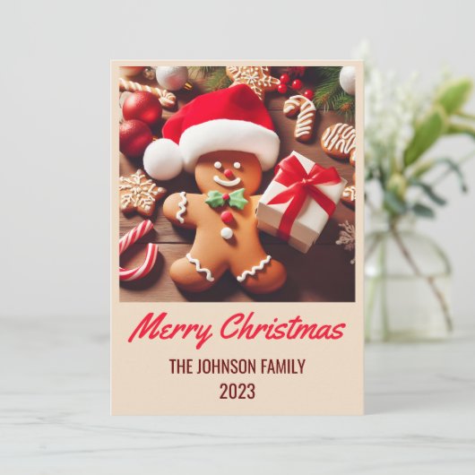 Gingerbread Man Santa Claus - Frohe Weihnachten (Stehend Vorderseite)