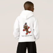 Gingerbread Man Santa Kids Hoodie (Schwarz voll)