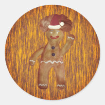 Gingerbread Man Santa Sticker