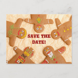 Gingerbread Man Save the Date Postcard (anpassen) Ankündigungspostkarte