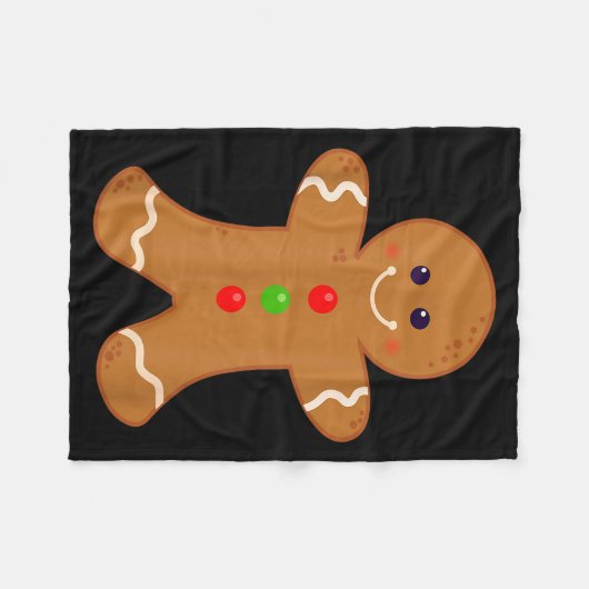 Gingerbread Man Shirt Christmas Cookie Baking Holi Fleecedecke (Vorderseite (Horizontal))