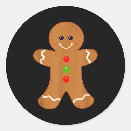 Gingerbread Man Shirt Christmas Cookie Baking Holi Runder Aufkleber (Vorderseite)