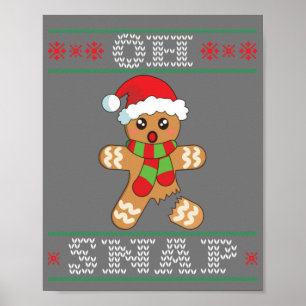 Gingerbread Man Shirt Geschenk Oh schläfchen Weihn Poster