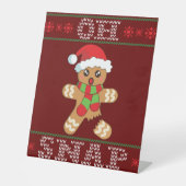 Gingerbread Man Shirt Geschenk Oh schläfchen Weihn Sockelschild (Vorderseite)