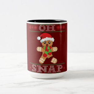 Gingerbread Man Shirt Geschenk Oh schläfchen Weihn Zweifarbige Tasse
