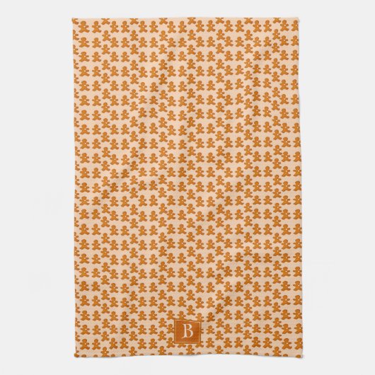 Gingerbread Man Skandinavien Mongogram Fun Holiday Geschirrtuch (Vertikal)