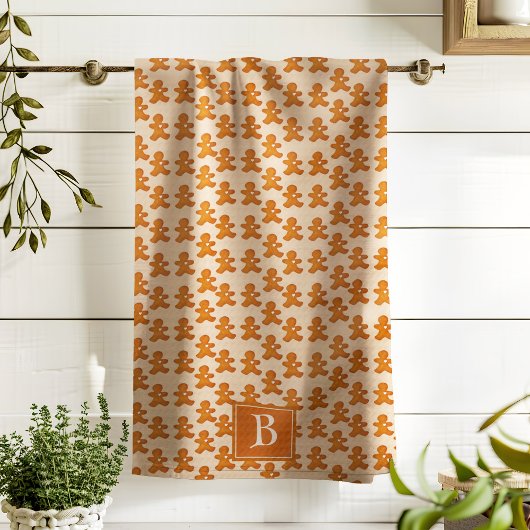 Gingerbread Man Skandinavien Mongogram Fun Holiday Geschirrtuch