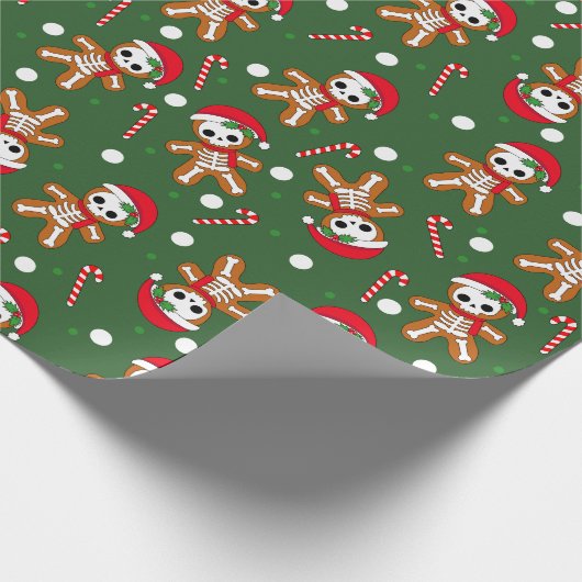 Gingerbread Man skelett Geschenkpapier (Ecke)