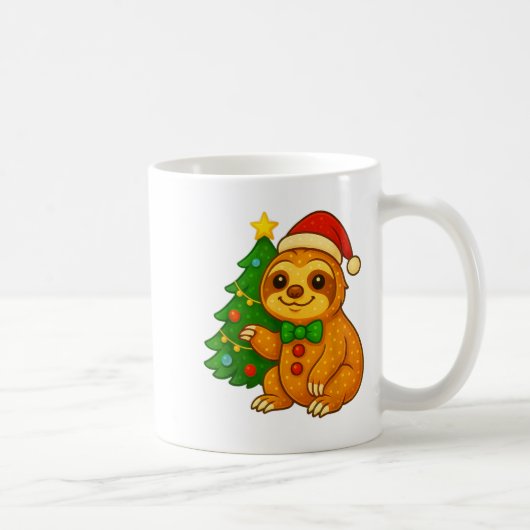 Gingerbread Man Sloth Weihnachtsmannmütze Weihnach Kaffeetasse (Rechts)