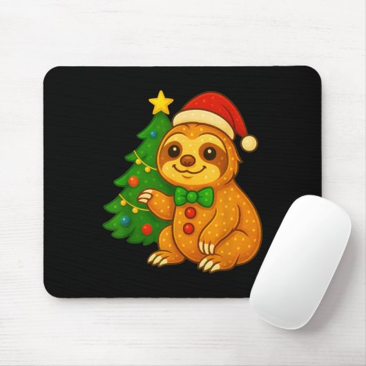 Gingerbread Man Sloth Weihnachtsmannmütze Weihnach Mousepad (Mit Mouse)