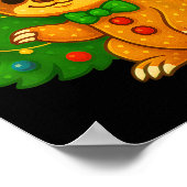 Gingerbread Man Sloth Weihnachtsmannmütze Weihnach Poster (Ecke)