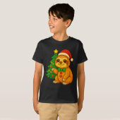 Gingerbread Man Sloth Weihnachtsmannmütze Weihnach T-Shirt (Vorne ganz)