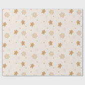 Gingerbread Man Snowflakes Weihnachtsmuster Geschenkpapier (Flach)