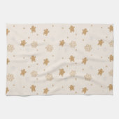 Gingerbread Man Snowflakes Weihnachtsmuster Geschirrtuch (Horizontal)