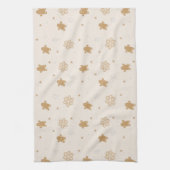 Gingerbread Man Snowflakes Weihnachtsmuster Geschirrtuch (Vertikal)