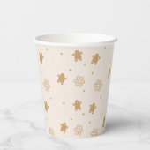 Gingerbread Man Snowflakes Weihnachtsmuster Pappbecher (Rückseite)