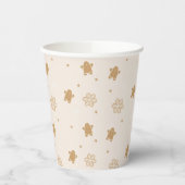 Gingerbread Man Snowflakes Weihnachtsmuster Pappbecher (Links)