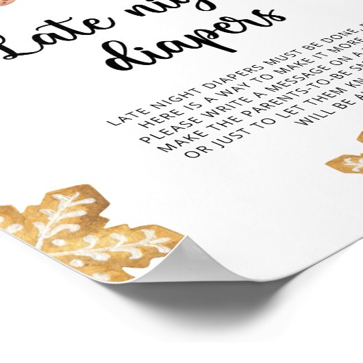 Gingerbread man \ Spate night diapers game Poster (Ecke)