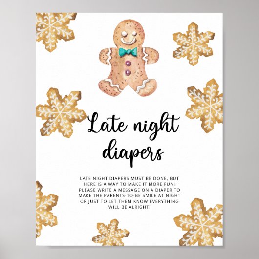 Gingerbread man \ Spate night diapers game Poster (Vorne)