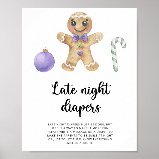 Gingerbread man \ Spate night diapers game Poster (Vorne)