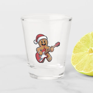 Gingerbread Man spielt E-Gitarre Weihnachten  Schnapsglas